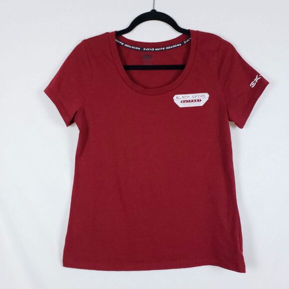 Star Wars Galaxy's Edge Black Spire Outpost T-Shirt Womens M Red Short Sleeve - Picture 1 of 8